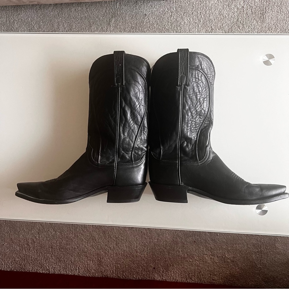 1883 LUCCHESE | Black Soft leather Designer Special Edition Western Cowboy Boots - Picture 9 of 15
